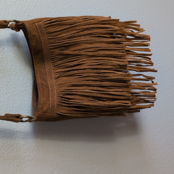 Fringe Tan Faux Leather Crossbody Bag By Mossimo - Picture 4 of 8